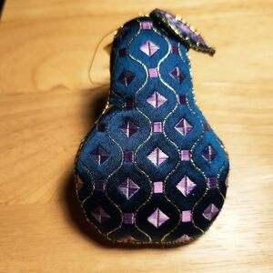 Avon Gallery Original 1984 Teal and Lavender Pear Holiday  Ornament